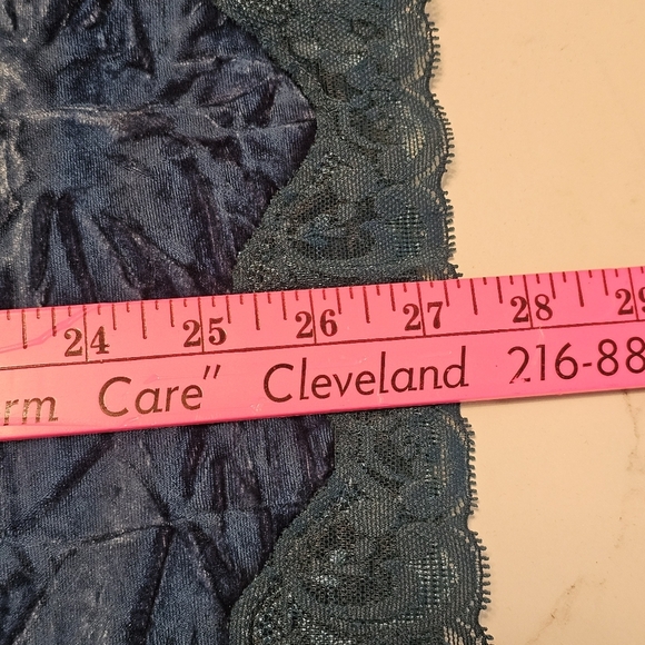 INC International Concepts Teal Velour Lace Cami Tank Top Size L - Picture 8 of 11